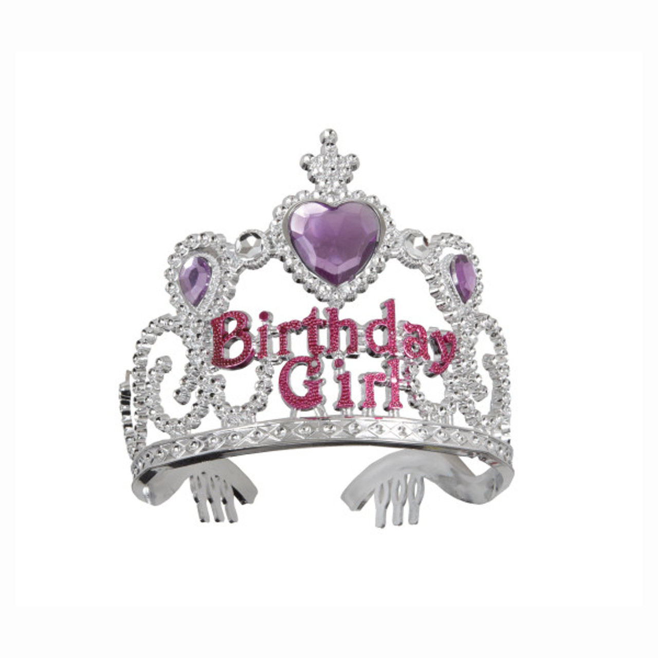 Silver Plastic Jeweled Queen's Tiara 