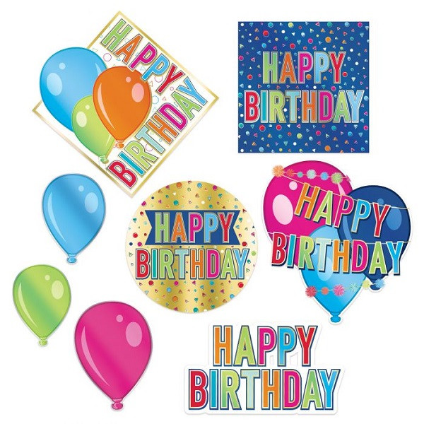 Foil Happy Birthday Cutouts - Party Time, Inc.