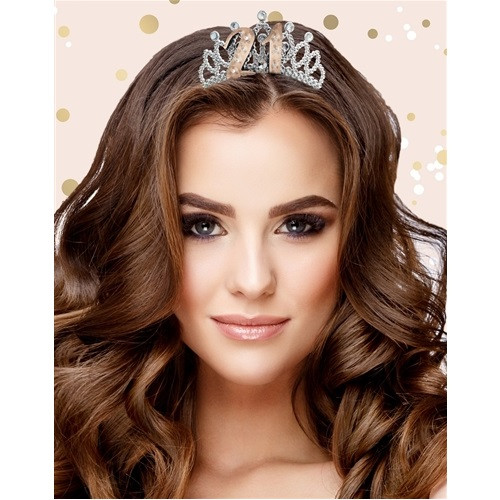 Gold 21st birthday tiara/crown 21 Tiara - Vine - Ella Celebration main image 2