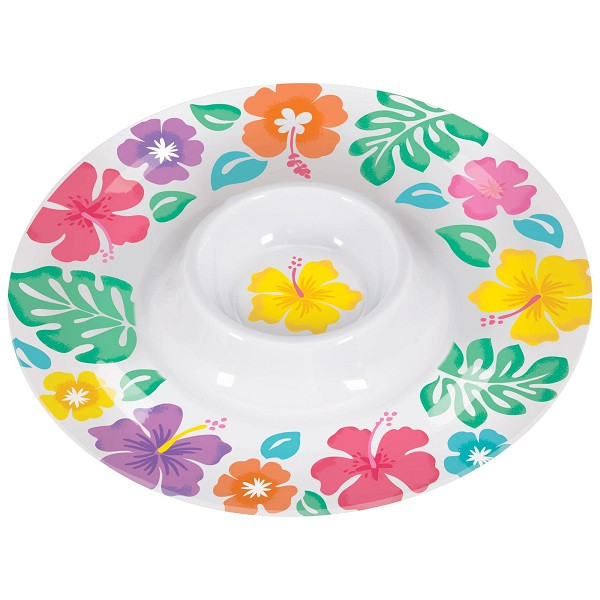 Hibiscus Melamine Chip & Dip Tray Party Time, Inc.