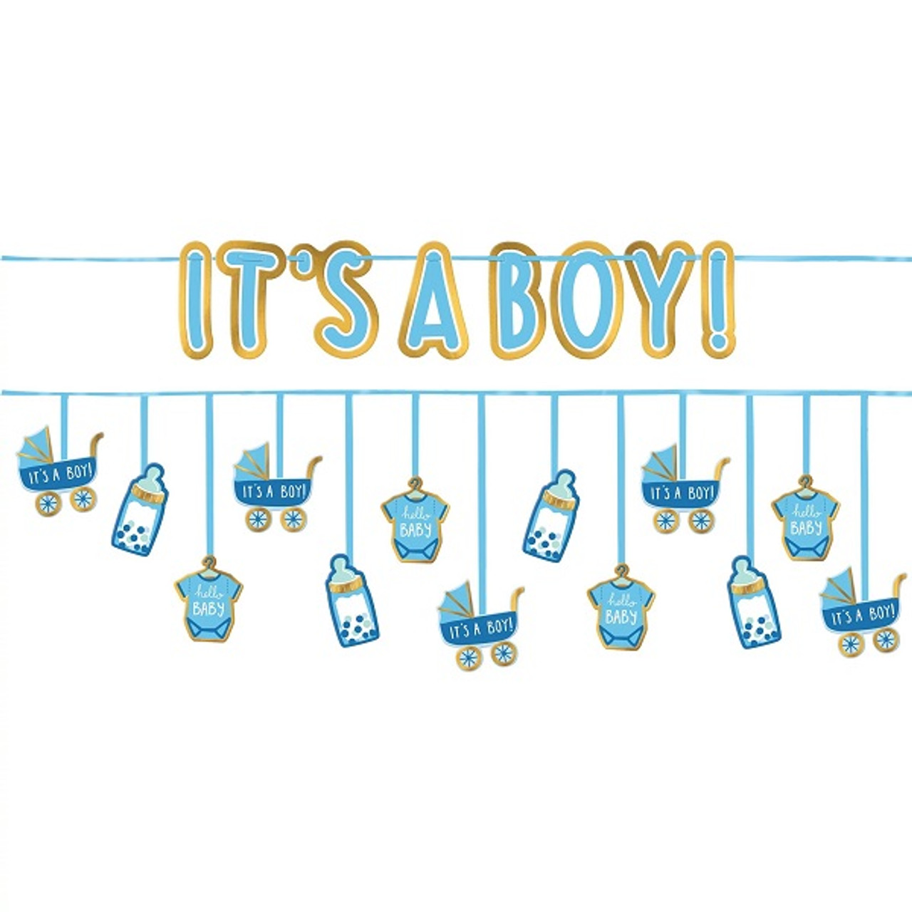 Baby Boy Fishing Banner for Gender Reveal or Baby Shower