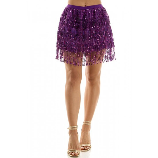 Purple Fringe Skirt