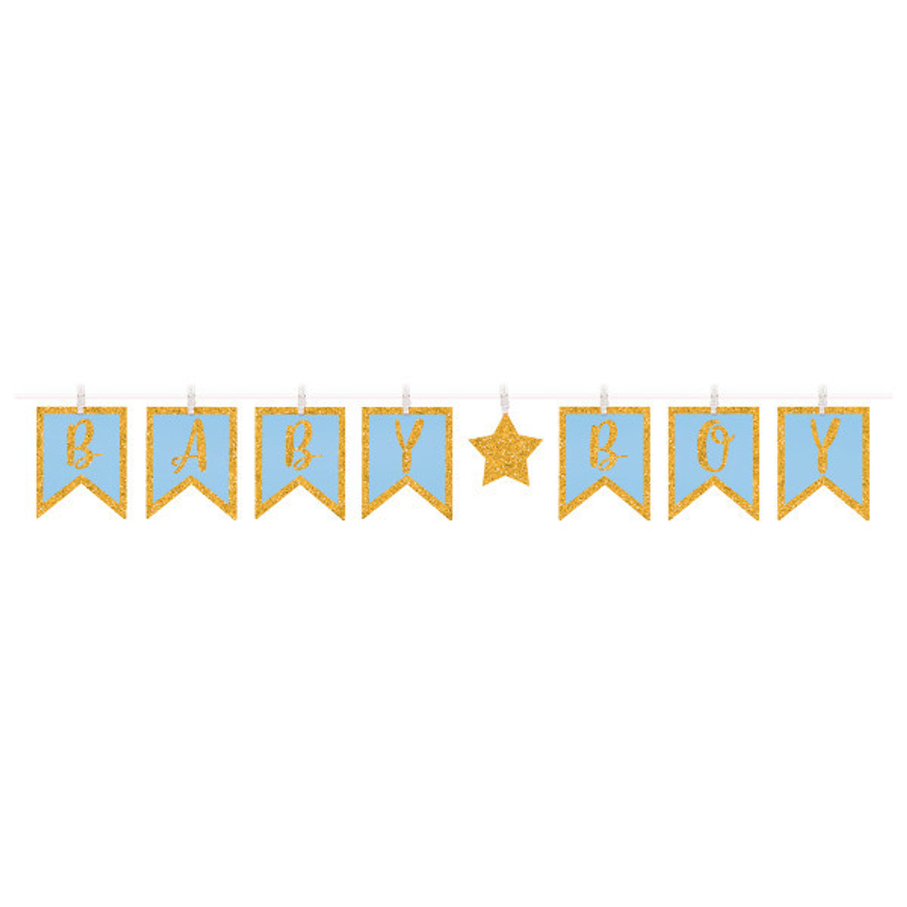 Boy Baby Shower Clothespin Letter Banner Party Time Inc