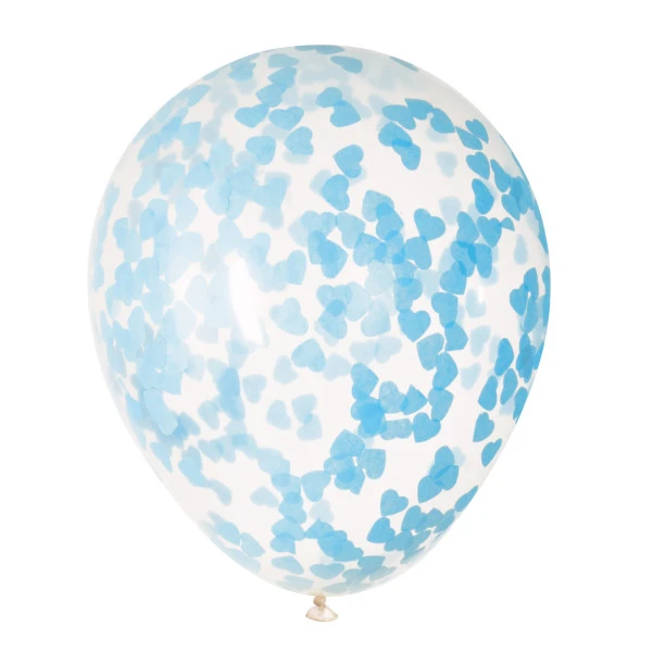 Blue Hearts Baby Shower Latex Confetti Balloons - Party Time, Inc.