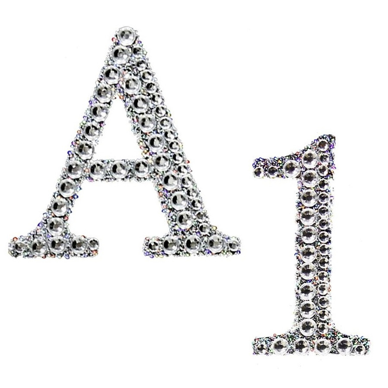 Rhinestone Letter Stickers - Silver - Party Time, Inc.