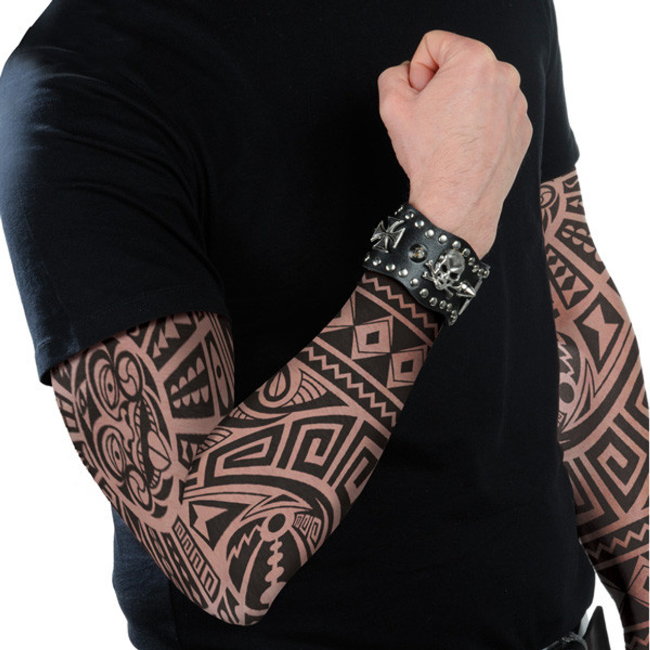 Large Tribal Realistic Gangster Half Arm Sleeve Tattoos Men - Temu