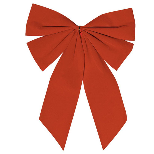 Small Red Flocked Christmas Bow
