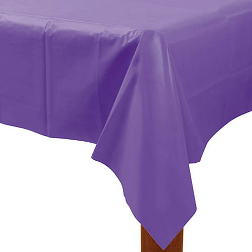 New Purple Rectangular Plastic Table Cover New Purple Rectangular Plastic Table Cover