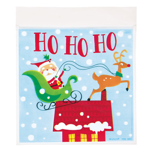 Colorful Santa Zip-Top Treat Bags