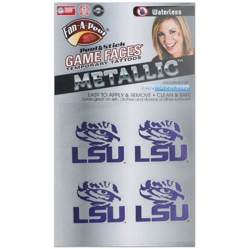 LSU Tigers Game Faces Metallic Tattoos LSU Tigers Game Faces Metallic Tattoos