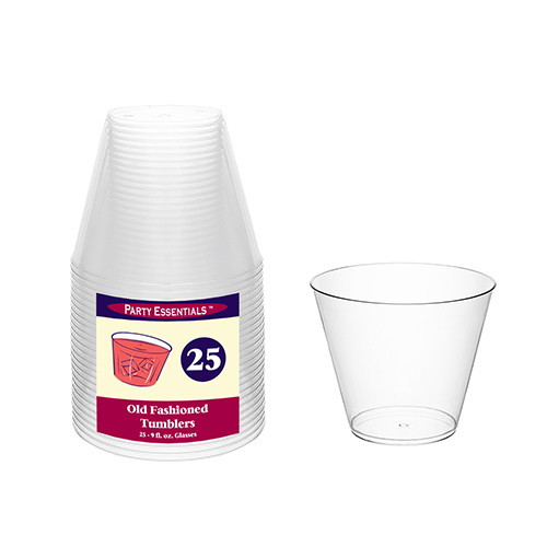 Clear Plastic Tumblers 9oz - 25ct