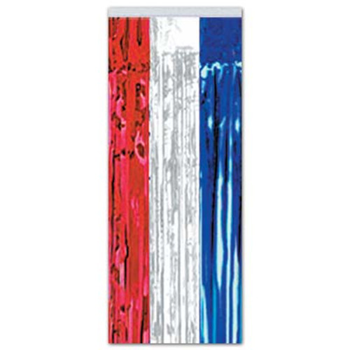 Red White & Blue Metallic Curtain