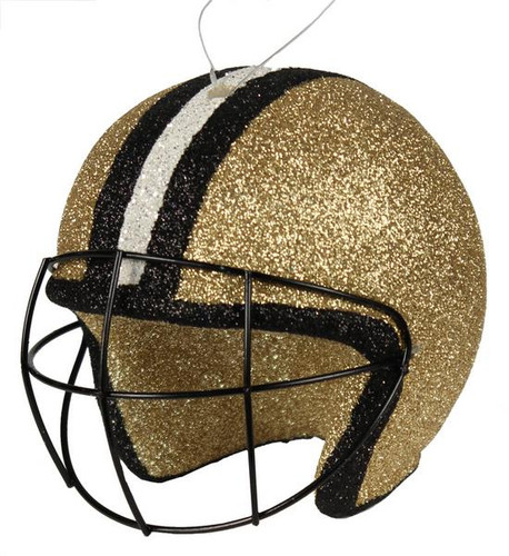 Black & Gold Football Helmet Ornament