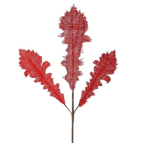 Red Burlap Acanthus Spray