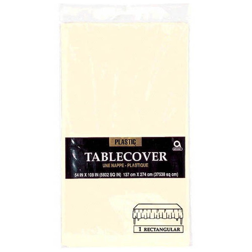 Vanilla Creme Plastic Tablecover Vanilla Creme Plastic Tablecover