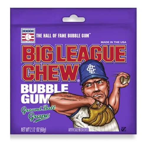 Big League Chew Groundball Grape. Net WT 2.12oz. Big League Chew Groundball Grape. Net WT 2.12oz.
