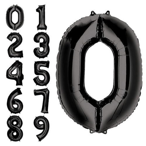 Jumbo Number Mylar Balloons - Black