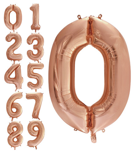 Jumbo Number Mylar Balloons 34in. - Rose Gold
