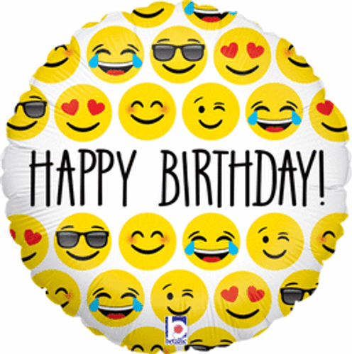 Emoji Birthday 18in. Emoji Birthday 18in.