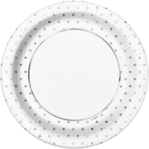 Silver Dot Anniversary Dinner Plates Silver Dot Anniversary Dinner Plates