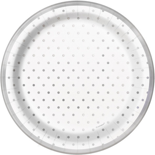 Silver Dot Anniversary Luncheon Plates Silver Dot Anniversary Luncheon Plates