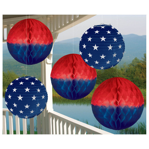 Patriotic Honeycomb Hanging Bouquet Patriotic Honeycomb Hanging Bouquet