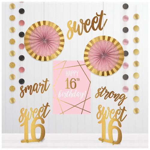 Sweet 16 Birthday Decorations Backdrop Banner, Happy 16Th Birthday  Decorations f