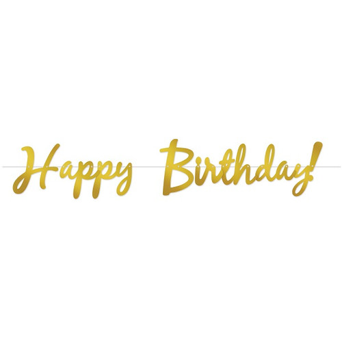 Gold Foil Happy Birthday Streamer Gold Foil Happy Birthday Streamer