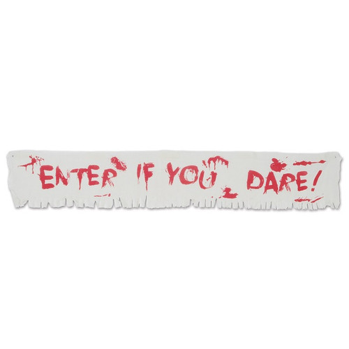 Enter If You Dare Fabric Banner