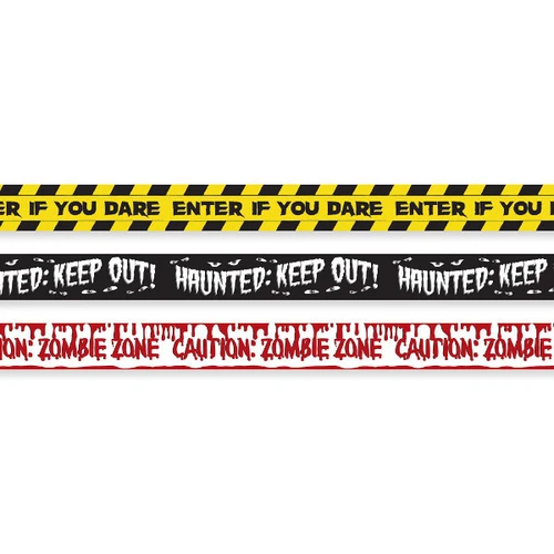 Halloween Fright Plastic Tape Banners