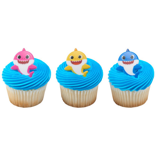 Baby, Mommy, & Daddy Shark Cupcake Rings