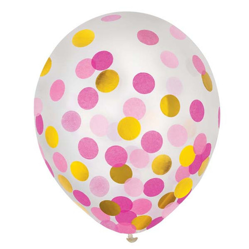 Pink & Gold Confetti Balloons Pink & Gold Confetti Balloons