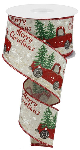 Christmas Trucks & Trees Ribbon