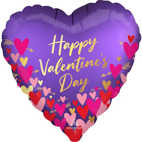 Satin Hearts & Arrows Balloon 18in