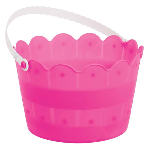 Bright Pink Scalloped Bucket
