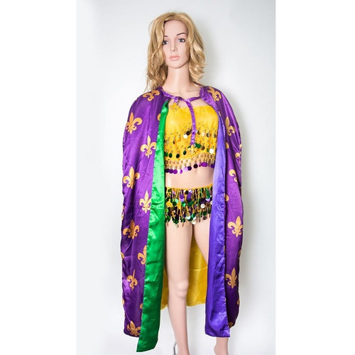 Mardi Gras Reversible Fleur De Lis Cape