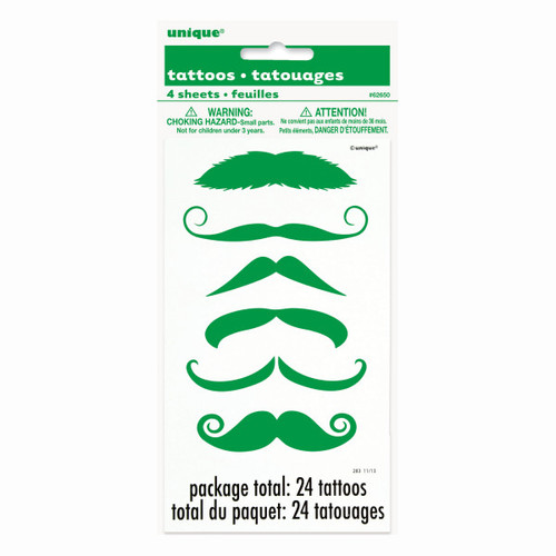 Green Moustache Tattoos