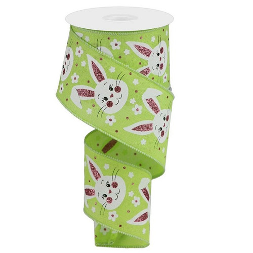 Glitter Bunny Face Ribbon