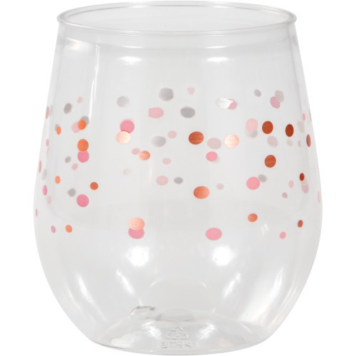 Rose' All Day Dots Stemless Wine Glass