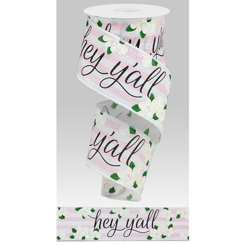 Hey Y'all Magnolias Ribbon