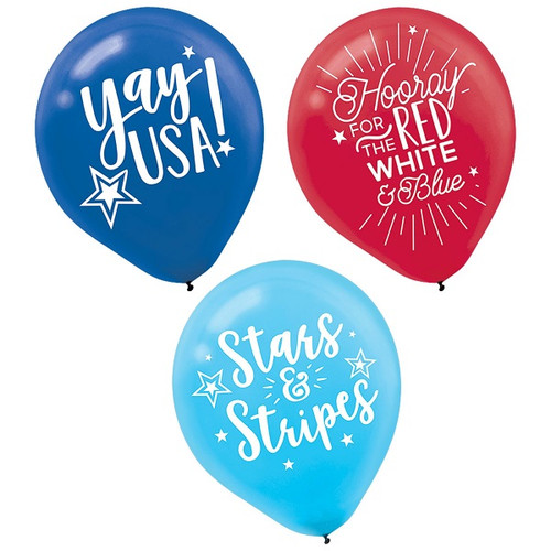 Patriotic Printed Latex Balloons Patriotic Printed Latex Balloons