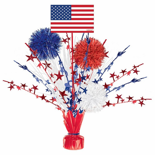 Patriotic Tinsel Burst Centerpiece Patriotic Tinsel Burst Centerpiece