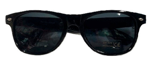 Black Sunglasses. These UV400 sunglasses feature a classic black designed frame. Measures 6in x 1.8in. One size fits most.