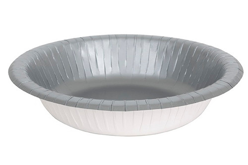 Silver Paper Bowls. These sturdy paper bowls are the perfect size for individual servings. Package includes 20 count 20oz bowls.