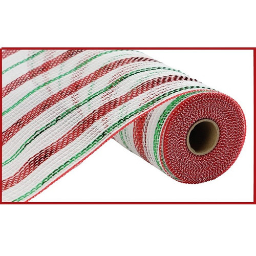 Christmas Metallic Stripe Mesh
