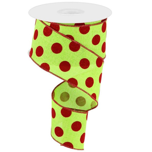 Lime & Red Dots Ribbon