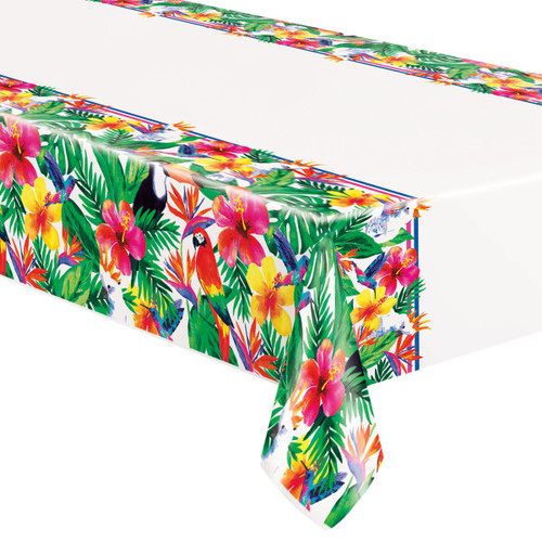 Palm Tropical Luau Plastic Table Cover Palm Tropical Luau Plastic Table Cover