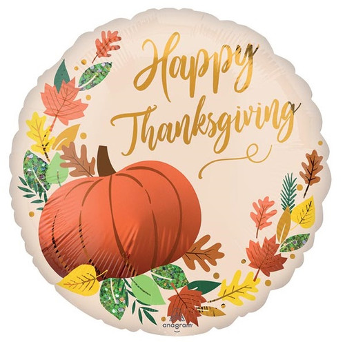 Fall Thanksgiving Pumpkin Satin Balloon 18in