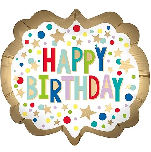 Dots & Stars Marque Birthday Balloon 25in