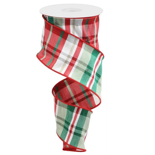 Christmas Plaid Faux Dupioni Ribbon